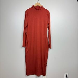 Good American Sundown Mockneck Long Sleeve Dress 2X